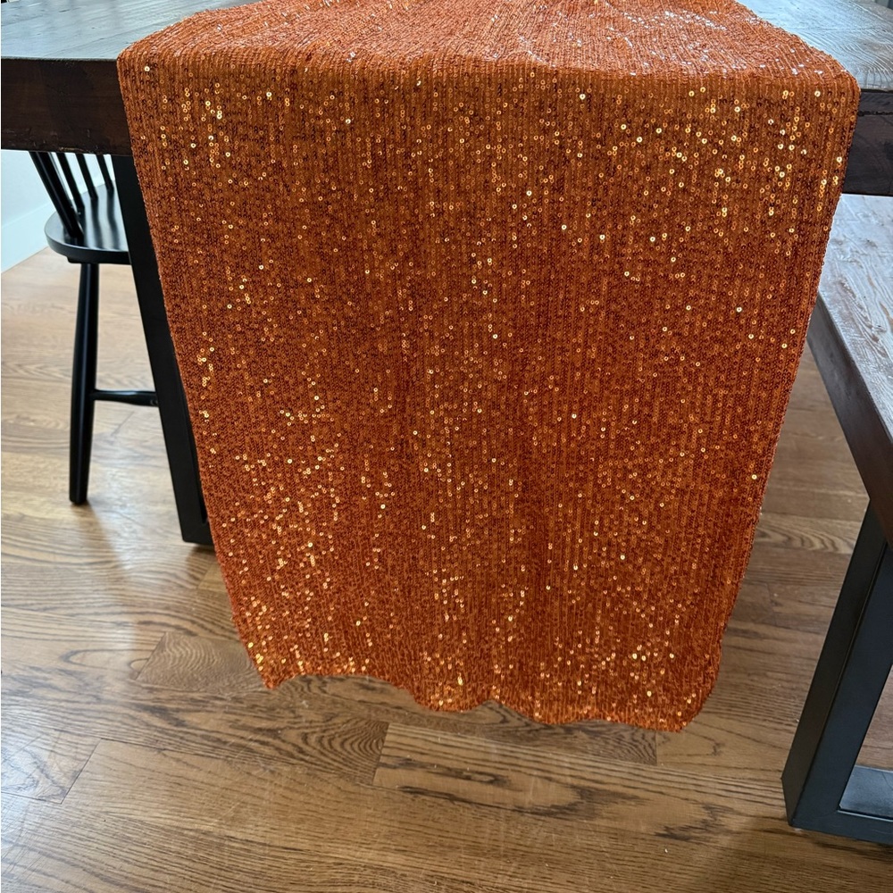 Ieena for Mac Duggal Sequined Ruched One Shoulder Gown - Orange - Picture 6 of 8